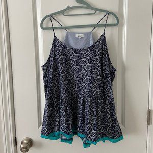 NAVY and WHITE Fish Print Tank